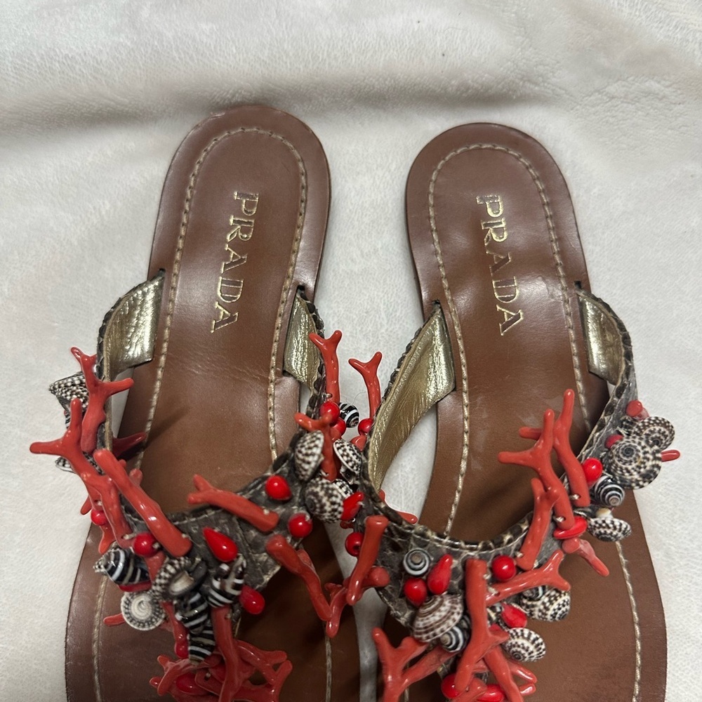 Prada Python coral sandals - Picture 4 of 4